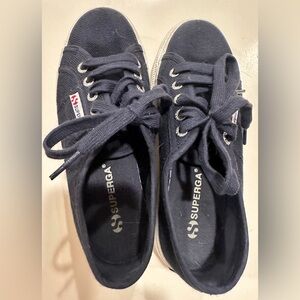 SUPERGA 2790 navy platform sneaker